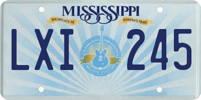 MS license plate LXI245