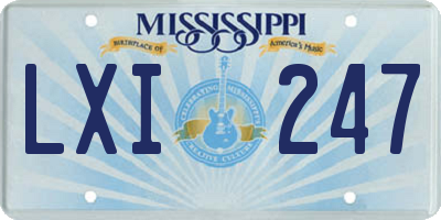 MS license plate LXI247