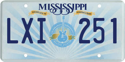 MS license plate LXI251