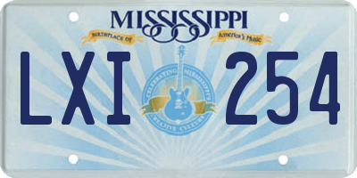 MS license plate LXI254