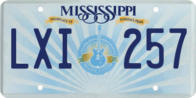 MS license plate LXI257