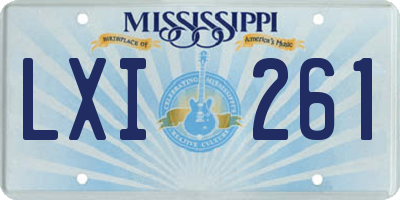 MS license plate LXI261