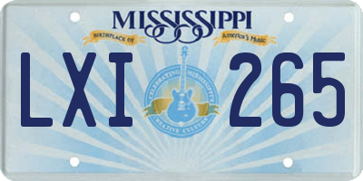 MS license plate LXI265