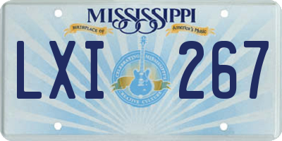 MS license plate LXI267