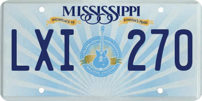 MS license plate LXI270