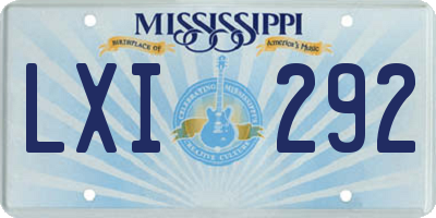 MS license plate LXI292