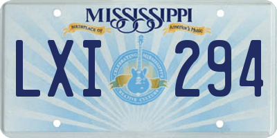 MS license plate LXI294