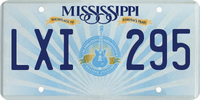 MS license plate LXI295