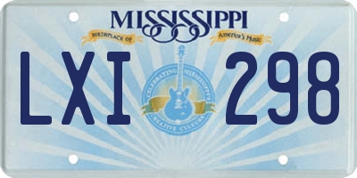 MS license plate LXI298