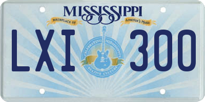 MS license plate LXI300