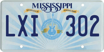 MS license plate LXI302