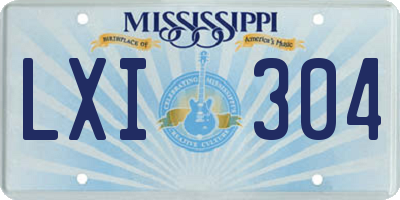 MS license plate LXI304