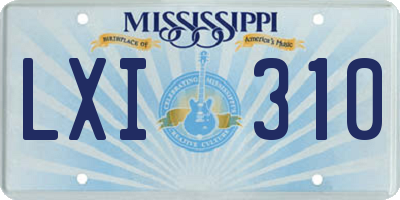 MS license plate LXI310