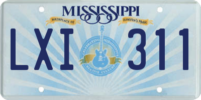 MS license plate LXI311