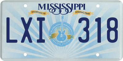 MS license plate LXI318