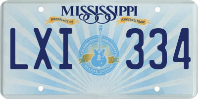 MS license plate LXI334