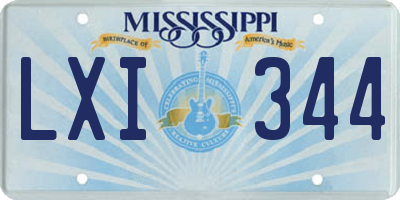 MS license plate LXI344