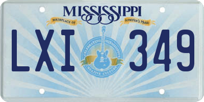 MS license plate LXI349