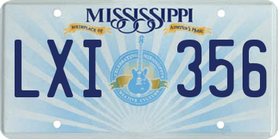 MS license plate LXI356