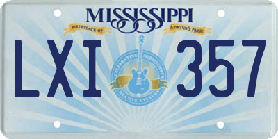 MS license plate LXI357