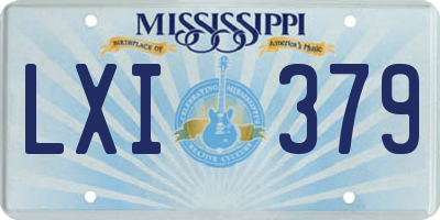 MS license plate LXI379