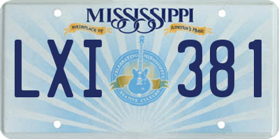 MS license plate LXI381