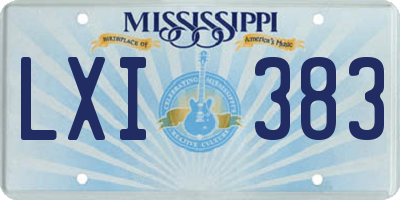 MS license plate LXI383