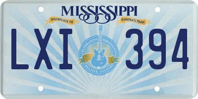 MS license plate LXI394