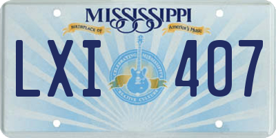 MS license plate LXI407