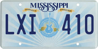 MS license plate LXI410