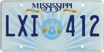 MS license plate LXI412
