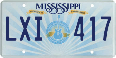 MS license plate LXI417