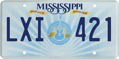 MS license plate LXI421