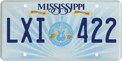 MS license plate LXI422