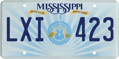 MS license plate LXI423