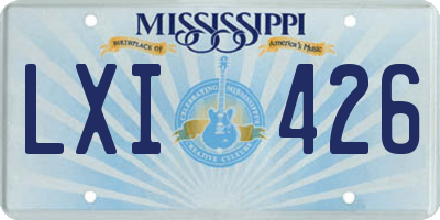 MS license plate LXI426