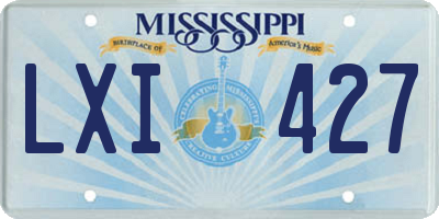 MS license plate LXI427