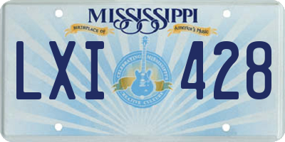 MS license plate LXI428