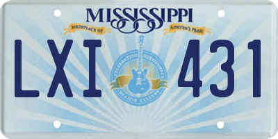 MS license plate LXI431