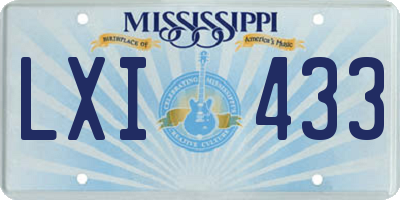 MS license plate LXI433