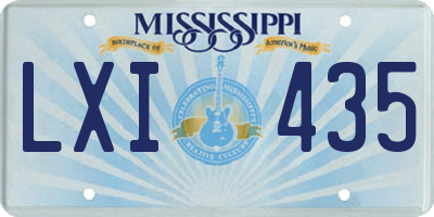 MS license plate LXI435