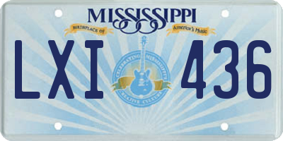 MS license plate LXI436
