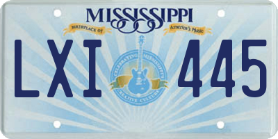 MS license plate LXI445