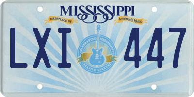MS license plate LXI447