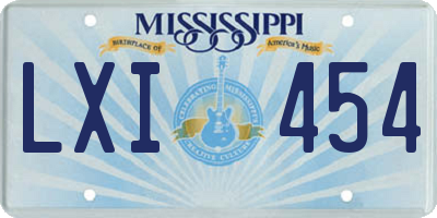 MS license plate LXI454