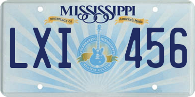 MS license plate LXI456