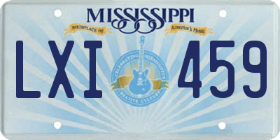 MS license plate LXI459