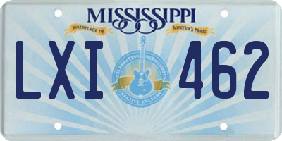 MS license plate LXI462
