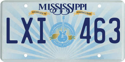 MS license plate LXI463