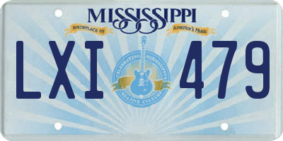 MS license plate LXI479